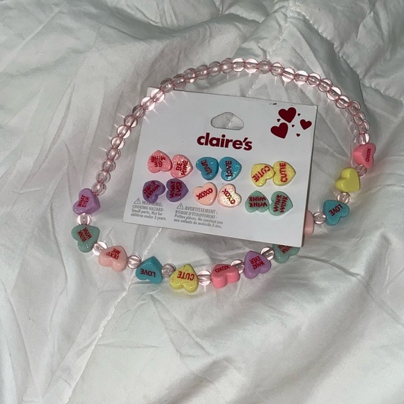 Candy heart necklace and ONE pair of earrings - Picture 2 of 3